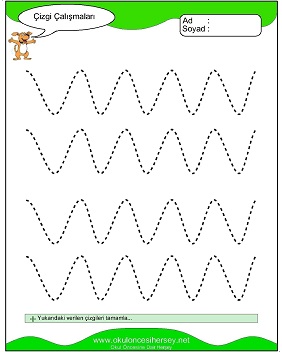 okul öncesi çizgi çalışma sayfaları